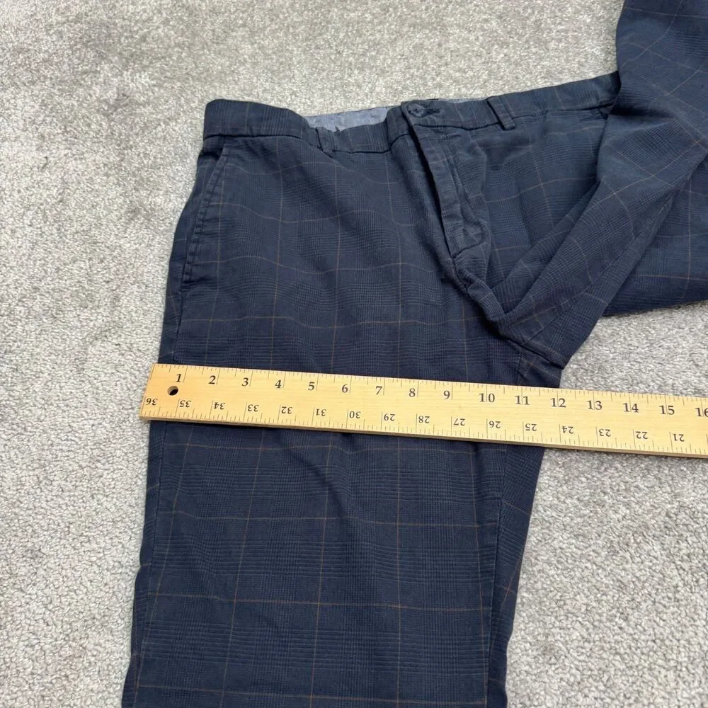 Banana Republic Slim Fit Straight Chino Pants Men 31x30 Khaki Brown Plaid Cotton